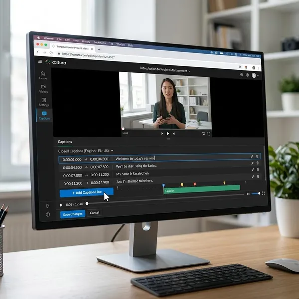 how to add captions in kaltura editor