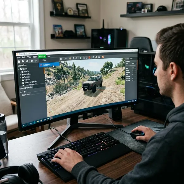 how to get out of world editor in beamng drive