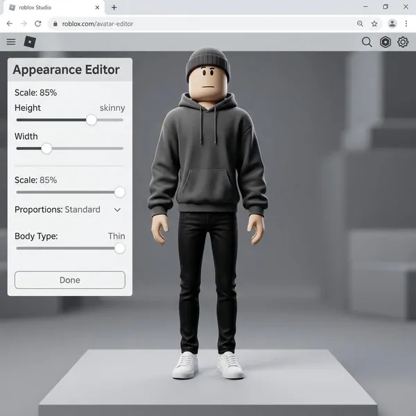 how to get skinny roblox avatar